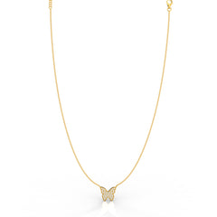 Butterfly Cute Pendant With Chain, Hallmarked 925 Sterling Silver