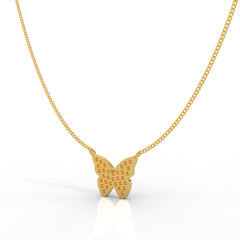 Butterfly Cute Pendant With Chain, Hallmarked 925 Sterling Silver