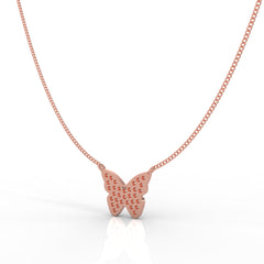 Butterfly Cute Pendant With Chain, Hallmarked 925 Sterling Silver