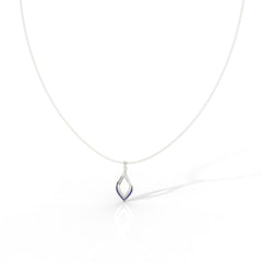 Eye Catching Tear Drop Charm With Chain, Hallmarked 925 Sterling Silver