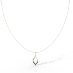 Eye Catching Tear Drop Charm With Chain, Hallmarked 925 Sterling Silver