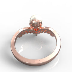 Fresh Water Pearl Engagement Ring, Hallmarked 925 Sterling Silver - sitabo