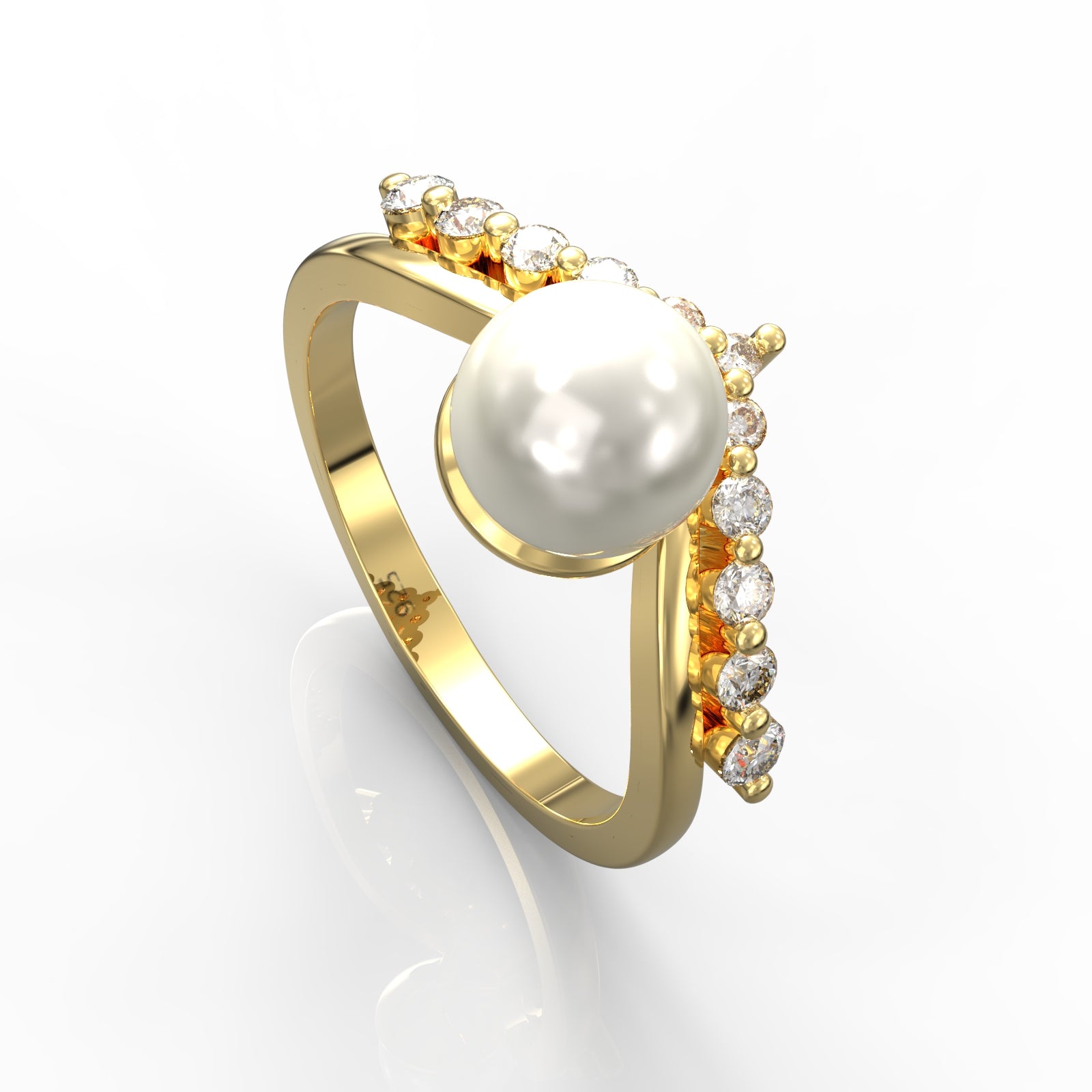 Fresh Water Pearl Engagement Ring, Hallmarked 925 Sterling Silver - sitabo