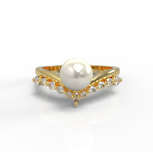 Fresh Water Pearl Engagement Ring, Hallmarked 925 Sterling Silver - sitabo