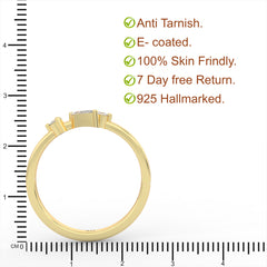 Minimalist Pear Cut Shiny Ring- Hallmarked 925 Sterling Silver Yellow Gold - sitabo