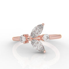 Minimalist Pear Cut Shiny Ring- Hallmarked 925 Sterling Silver Rose Gold - sitabo