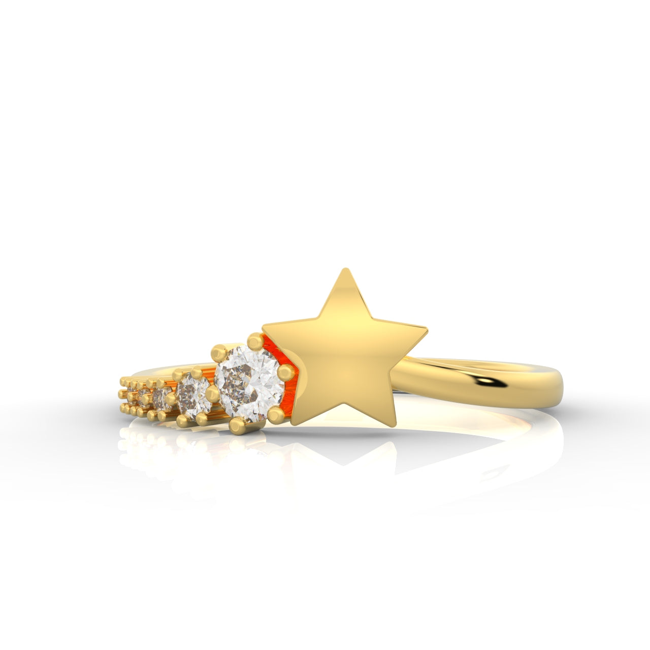 Shining Star Stackable Ring, Hallmarked 925 Sterling Silver - sitabo