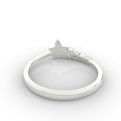 Shining Star Stackable Ring White Gold Plated, Hallmarked 925 Sterling Silver - sitabo
