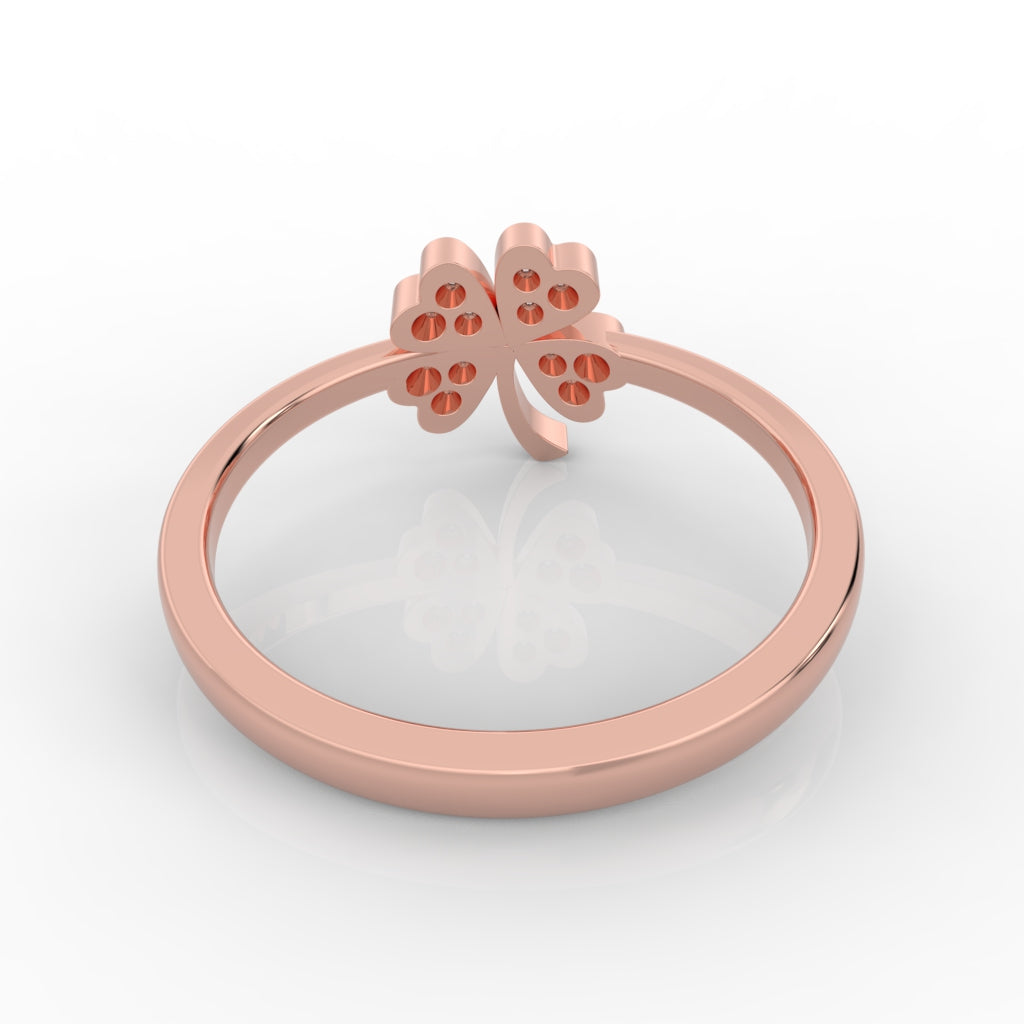 Palm Leaf Shape Dainty Stacking Ring, Hallmarked 925 Sterling Silver Rose Gold - sitabo