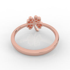 Palm Leaf Shape Dainty Stacking Ring, Hallmarked 925 Sterling Silver Rose Gold - sitabo