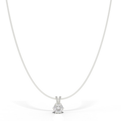 Round Cut Solitaire Pendant- Hallmarked 925 Sterling Silver sterlyn 925