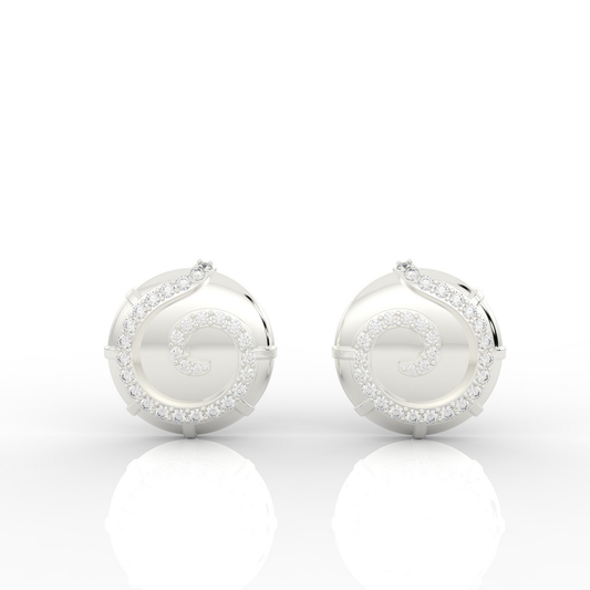 Sophisticated Swirl Round Stud Earrings, Hallmarked 925 Sterling Silver sterlyn 925