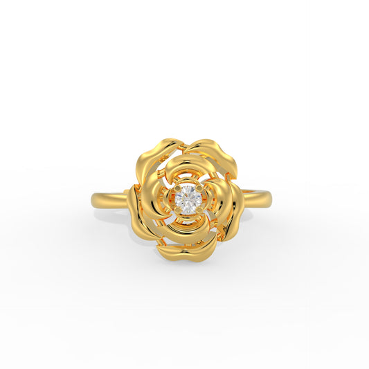 Special Blooming Rose Ring gold plated silver ring