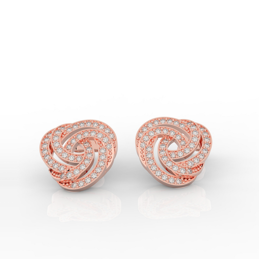 Spiral Bloom Trinity Dazzling Stud Earring, Hallmarked 925 Sterling Silver sterlyn 925