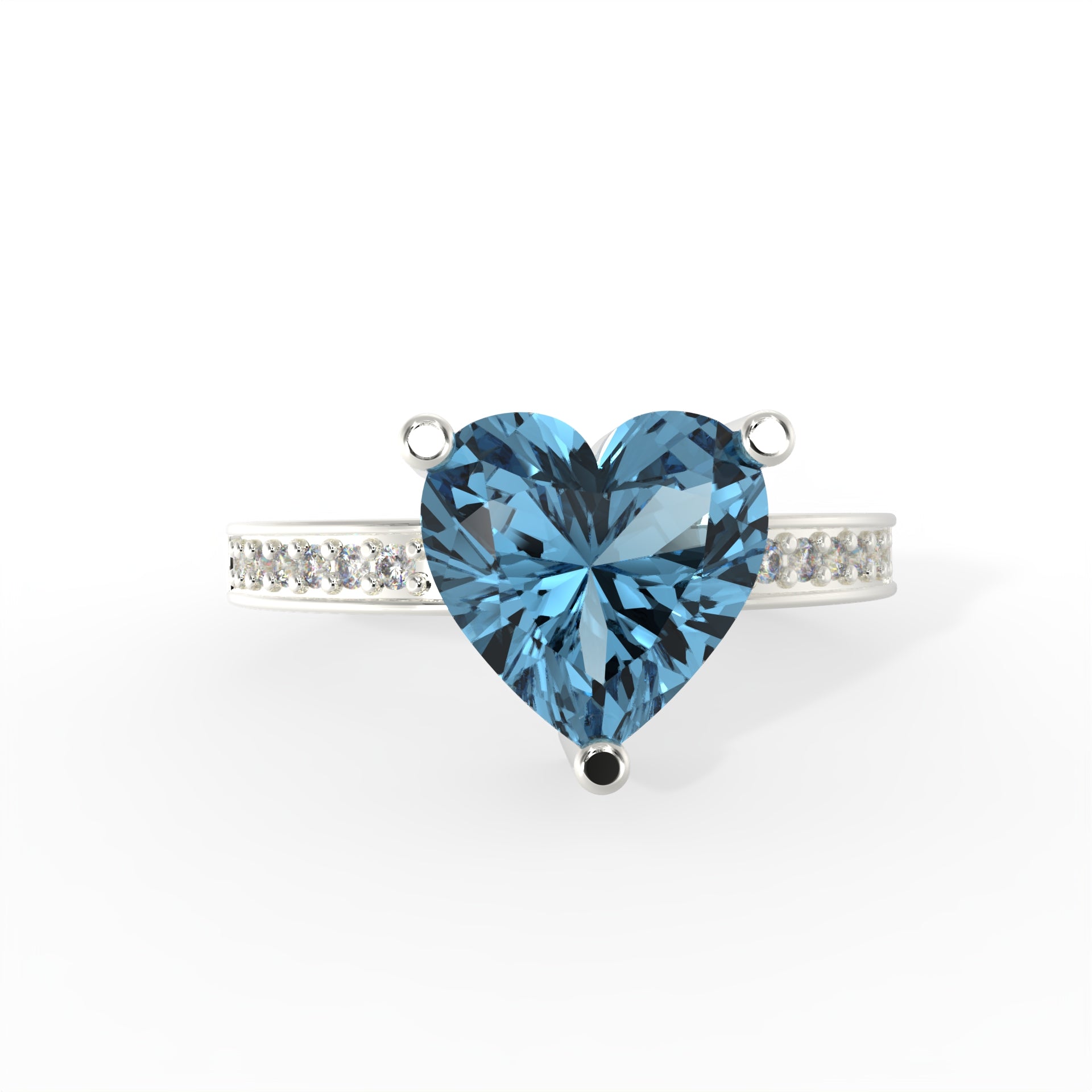 natural cz stone silver ring