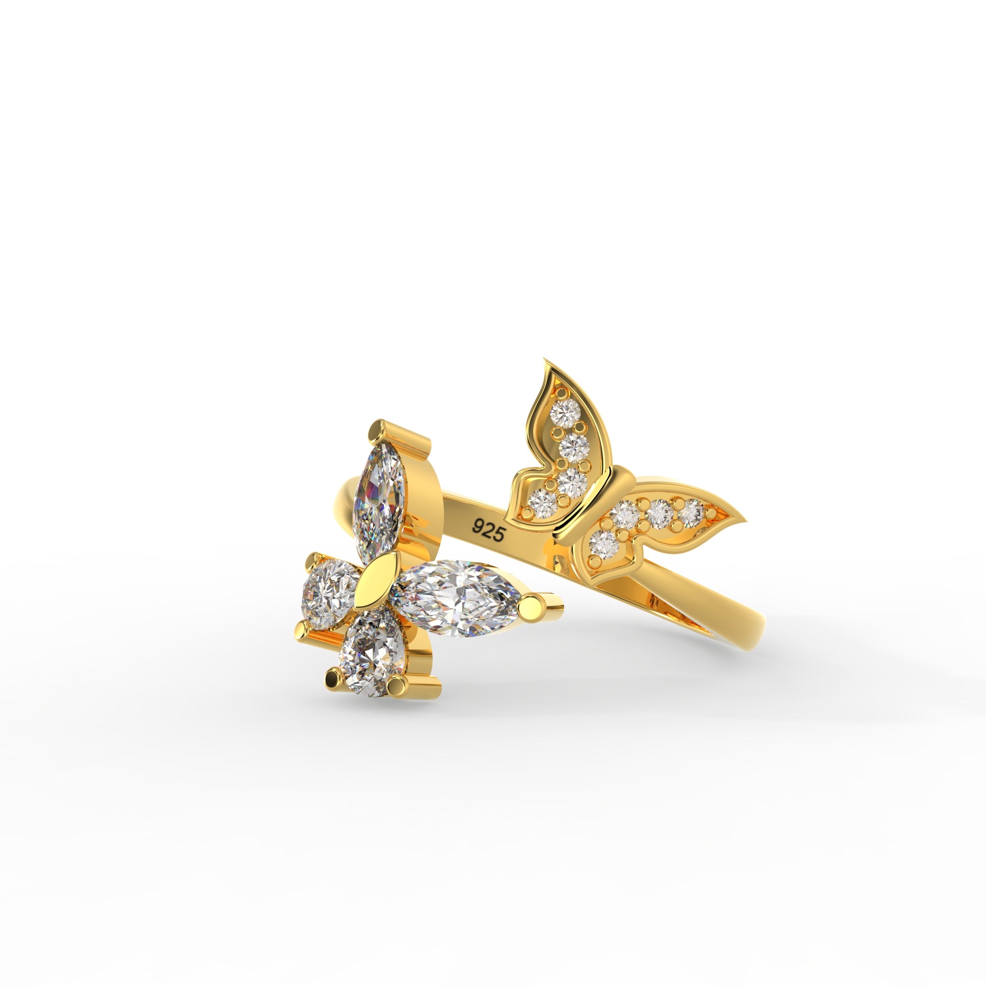 Gold plated sterling silver 925 hallmark silver Ring