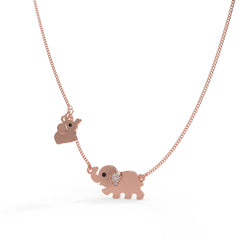 Jumbo Elephant Pendant Necklace, Hallmarked 925 Sterling Silver