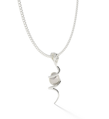 Serpentine Pearl Pendant With Chain, Hallmarked 925 Sterling Silver - sitabo