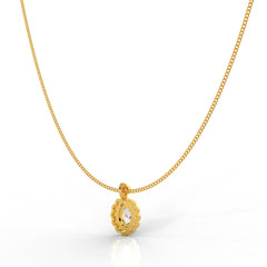 Classic Solitaire Pendant With Chain For Party-wear, Hallmarked 925 Sterling Silver - sitabo