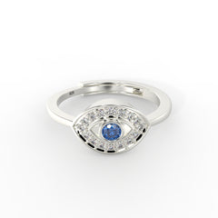 blue stone cz ring silver 925 hallmark sterling silver ring