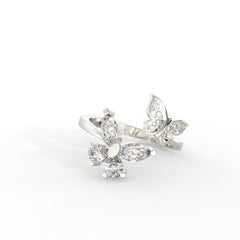 Graceful Butterfly Design Ring – Lightweight 925 Silver Jewelry