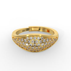 cz stone gold plated 925 sterling silver ring