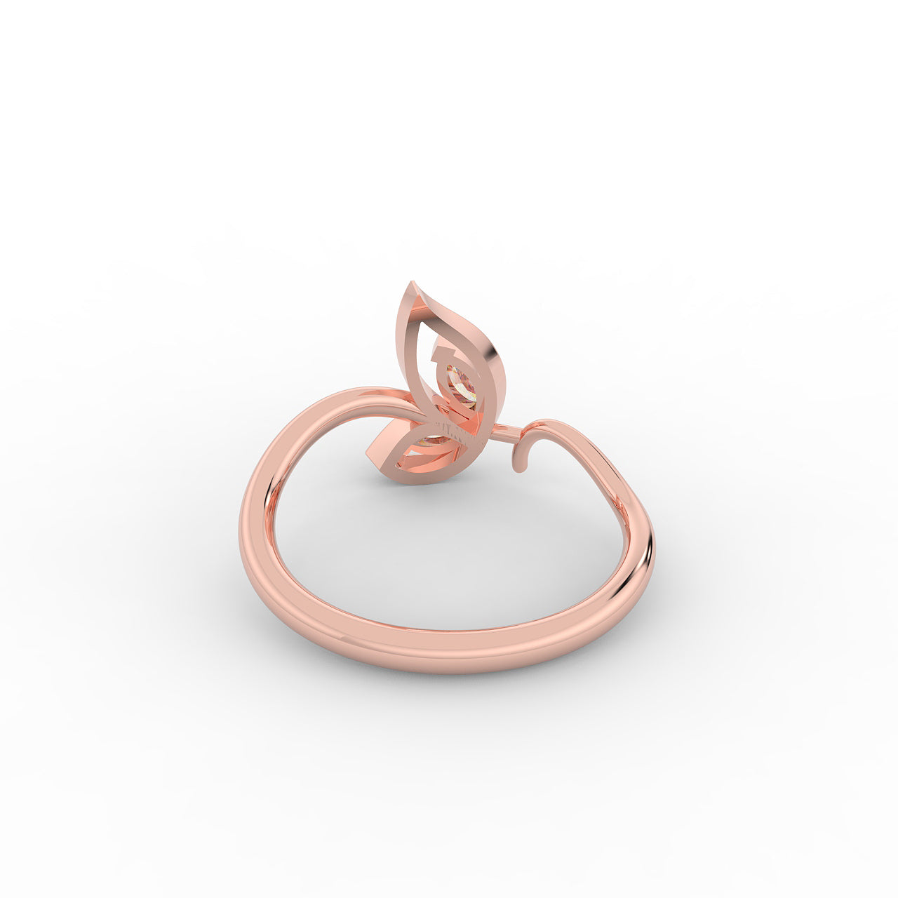 Sassy Winged Shaped Ring- Hallmarked 925 Sterling Silver Rose Gold - sitabo