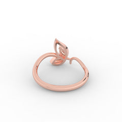 Sassy Winged Shaped Ring- Hallmarked 925 Sterling Silver Rose Gold - sitabo