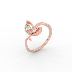 Sassy Winged Shaped Ring- Hallmarked 925 Sterling Silver Rose Gold - sitabo