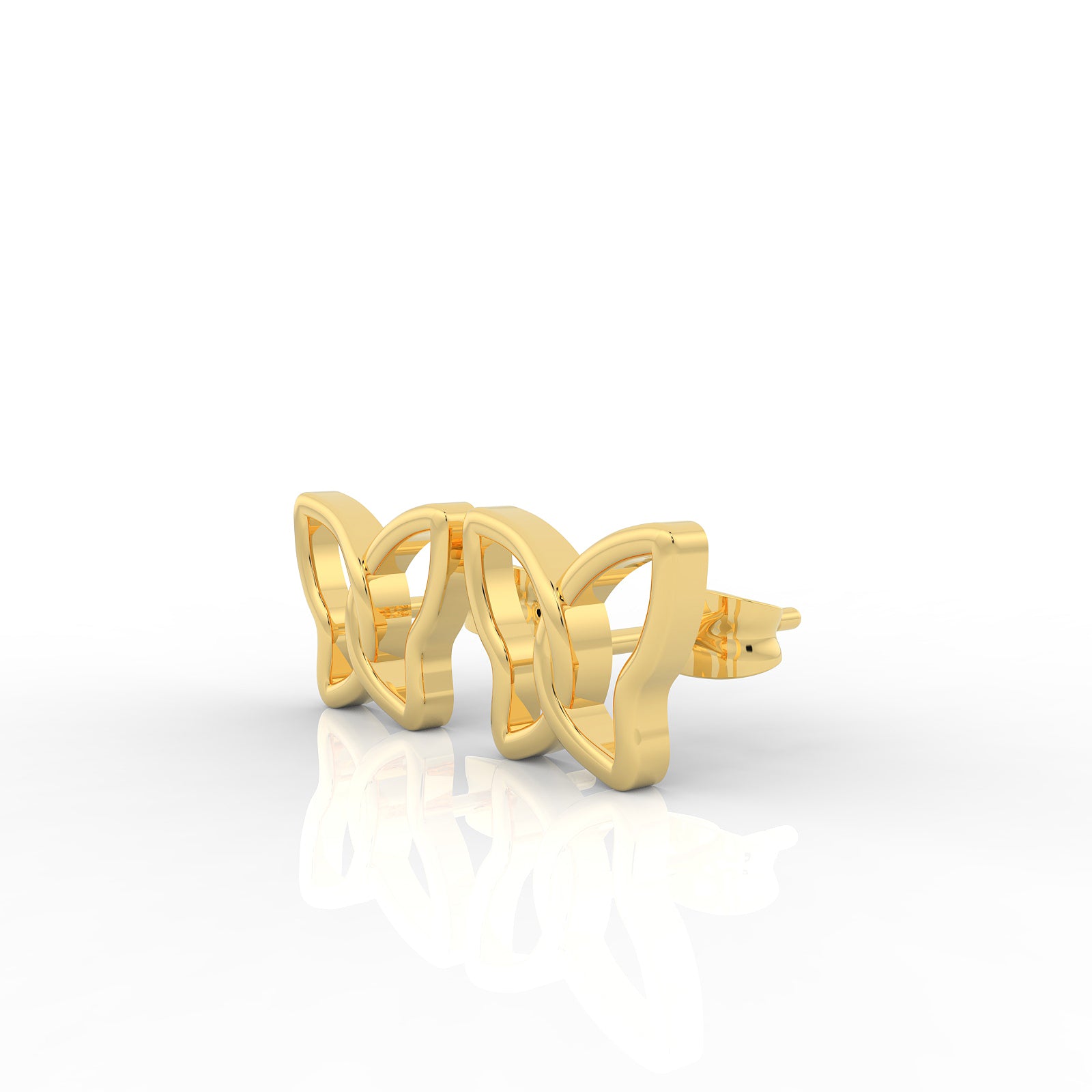 Flat Tiny Butterfly Earrings, Hallmarked 925 Sterling Silver - sitabo