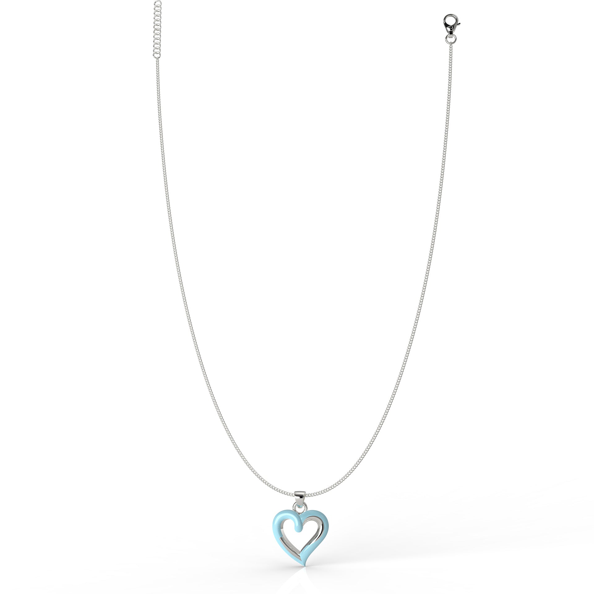 Love You Forever Heart Pendant With Chain- Hallmarked 925 Sterling Silver - sitabo