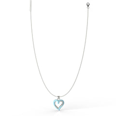 Love You Forever Heart Pendant With Chain- Hallmarked 925 Sterling Silver - sitabo