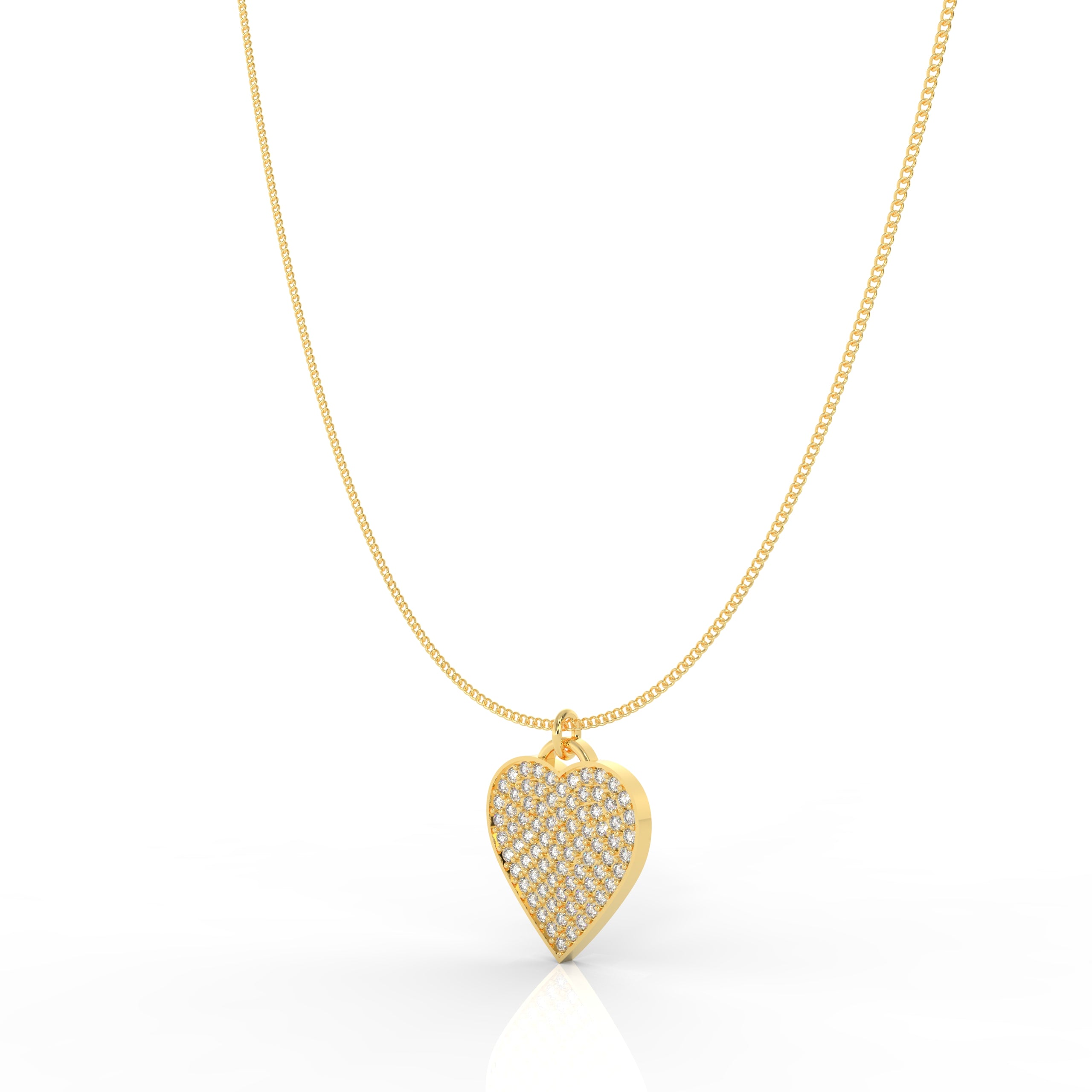 Lovely Heart Pendant With Chain, Hallmarked 925 Sterling Silver - sitabo