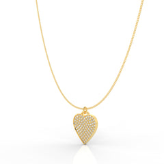 Lovely Heart Pendant With Chain, Hallmarked 925 Sterling Silver - sitabo