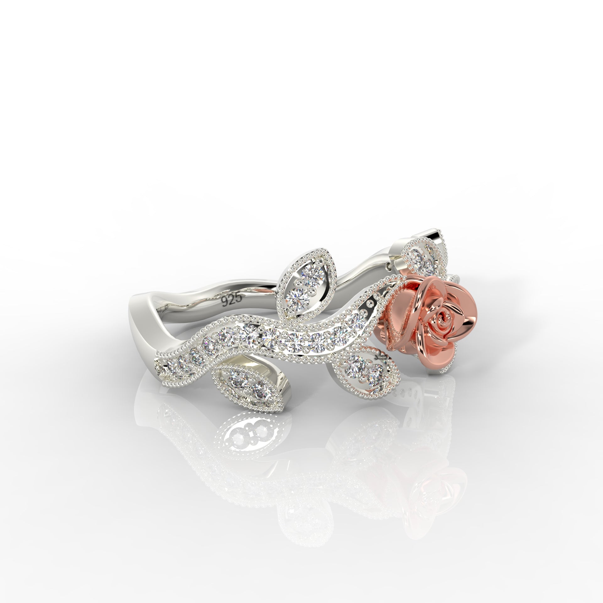 925 Steling Silver Dulton Ring Special Eternal Rose Ring for Loved Ones Everlasting Rose Elegance - sitabo