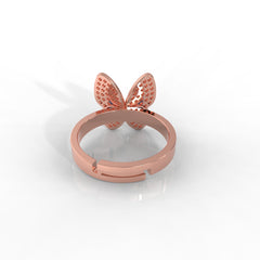 Personalized Butterfly Ring for Women – Hallmarked 925 Sterling Silver with Rose Gold Plating and Blue Enamel, Perfect for Every Occasion