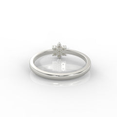 Flower Design Dainty Statement Ring, Hallmarked 925 Sterling Silver