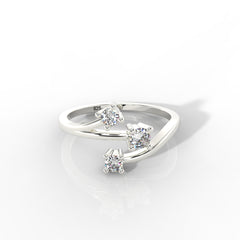 Nature Inspired Leaf Shaped Ring – Hallmarked 925 Sterling Silver White Gold Plated | Elegant & Earthy Jewelry