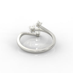 Nature Inspired Leaf Shaped Ring – Hallmarked 925 Sterling Silver White Gold Plated | Elegant & Earthy Jewelry