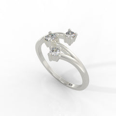 Nature Inspired Leaf Shaped Ring – Hallmarked 925 Sterling Silver White Gold Plated | Elegant & Earthy Jewelry