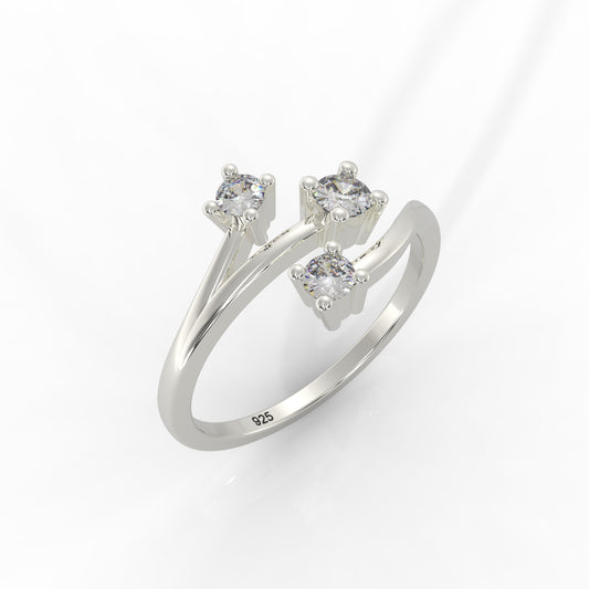 Nature Inspired Leaf Shaped Ring – Hallmarked 925 Sterling Silver White Gold Plated | Elegant & Earthy Jewelry