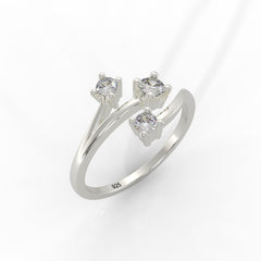 Nature Inspired Leaf Shaped Ring – Hallmarked 925 Sterling Silver White Gold Plated | Elegant & Earthy Jewelry