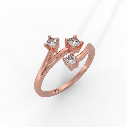 Nature Inspired Leaf Shaped Ring – Hallmarked 925 Sterling Silver Rose Gold Plated | Elegant & Earthy Jewelry