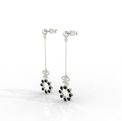 Celestial Circle Drop Threader Earrings, Hallmarked 925 Sterling Silver