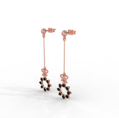 Celestial Circle Drop Threader Earrings, Hallmarked 925 Sterling Silver