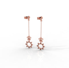 Celestial Circle Drop Threader Earrings, Hallmarked 925 Sterling Silver