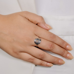 Stylish Spiral Coil Ring, Hallmarked 925 Sterling Silver