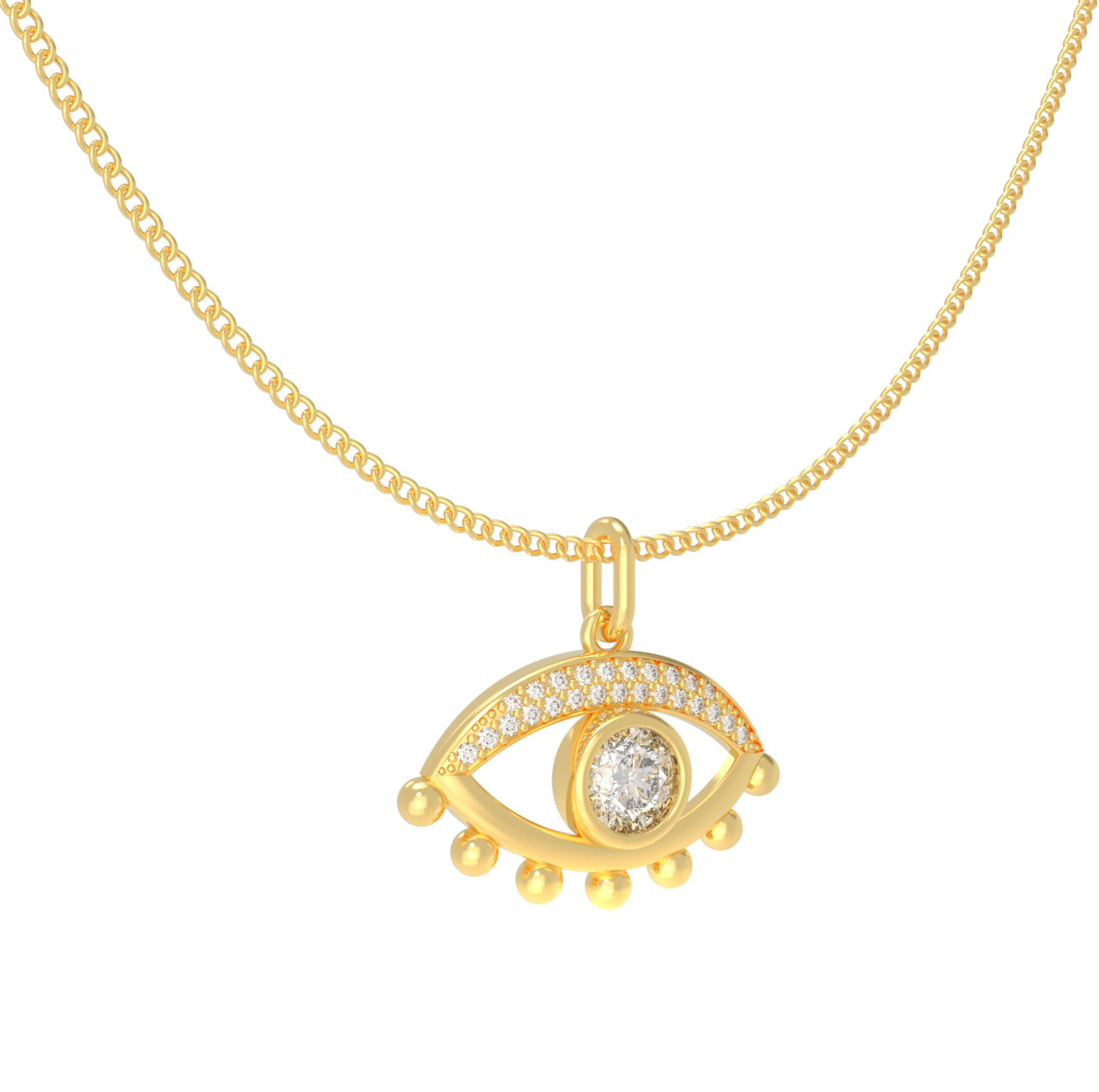 Affordable luxury God's Eye Pendant With Chain, Hallmarked 925 Sterling Silver