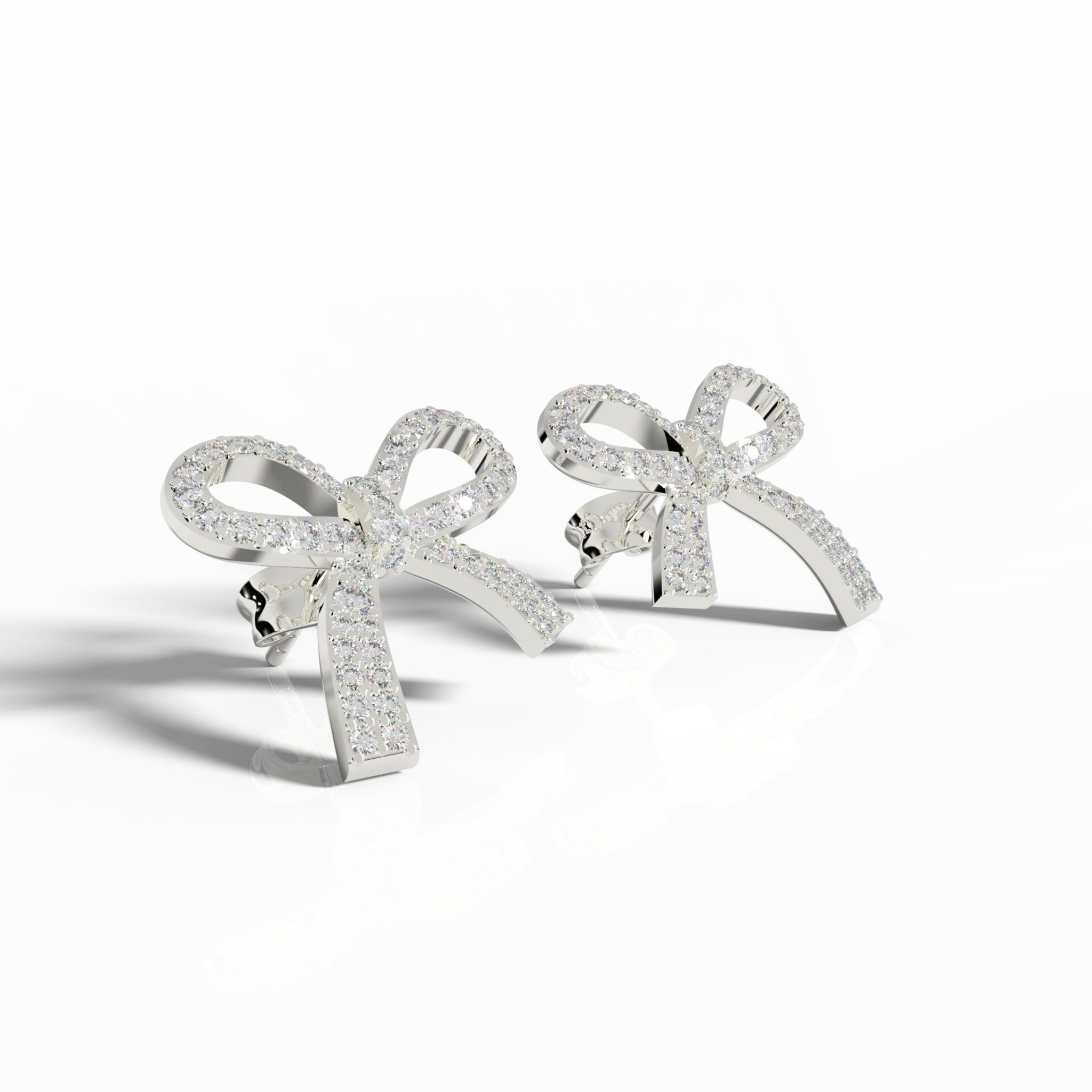 Art Deco Bow Shape Cocktail Party wear Earrings, Hallmarked 925 Sterling Silver sterlyn 925