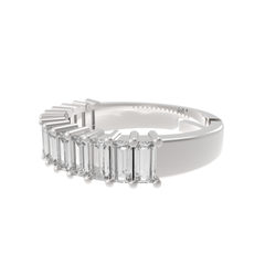 Baguette Cut Half Eternity Band, Hallmarked 925 Sterling Silver sterlyn 925